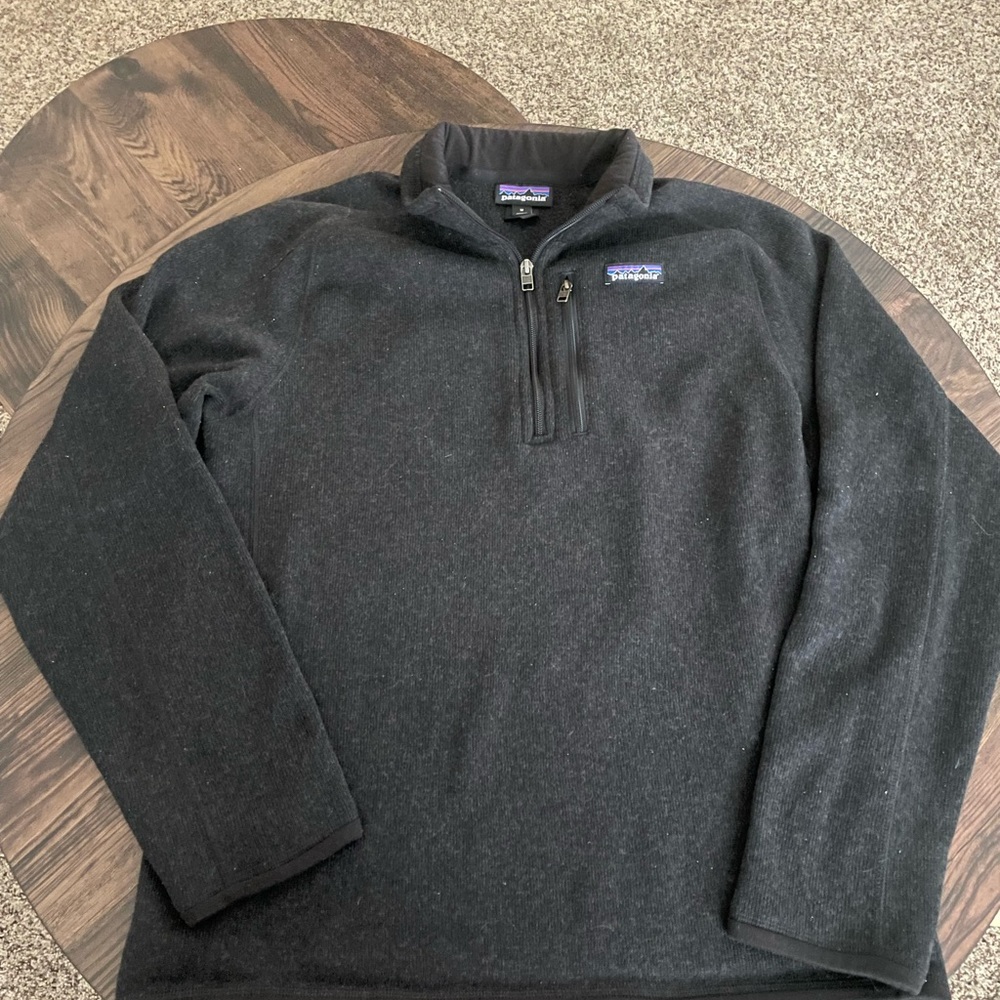 PATAGONIA Better Sweater Medium Quarter Zip Men’s Black pullover